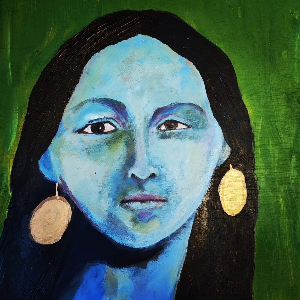 ציור שלגיה הבדואית, אקריליק על עץ 40X30